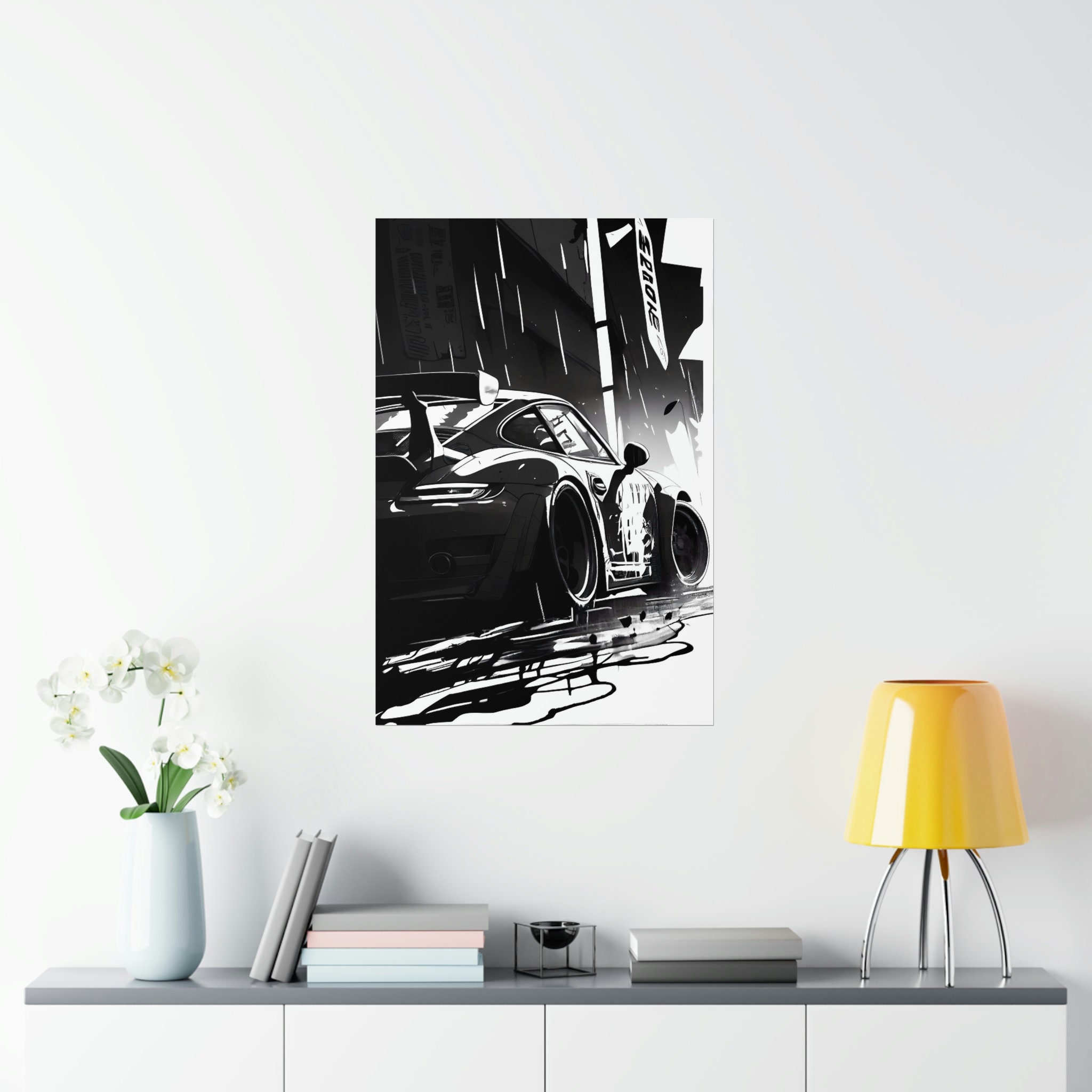 RWB Porsche Poster in Manga Art Style | Rauh Welt Begriff | Anime Style ...