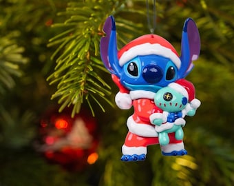 Adorno navideño 3D de Stitch con Scrump de Disney / 1 unidad