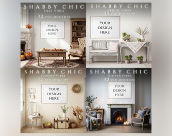 Paquete de maquetas Shabby Chic: 128 archivos PSD