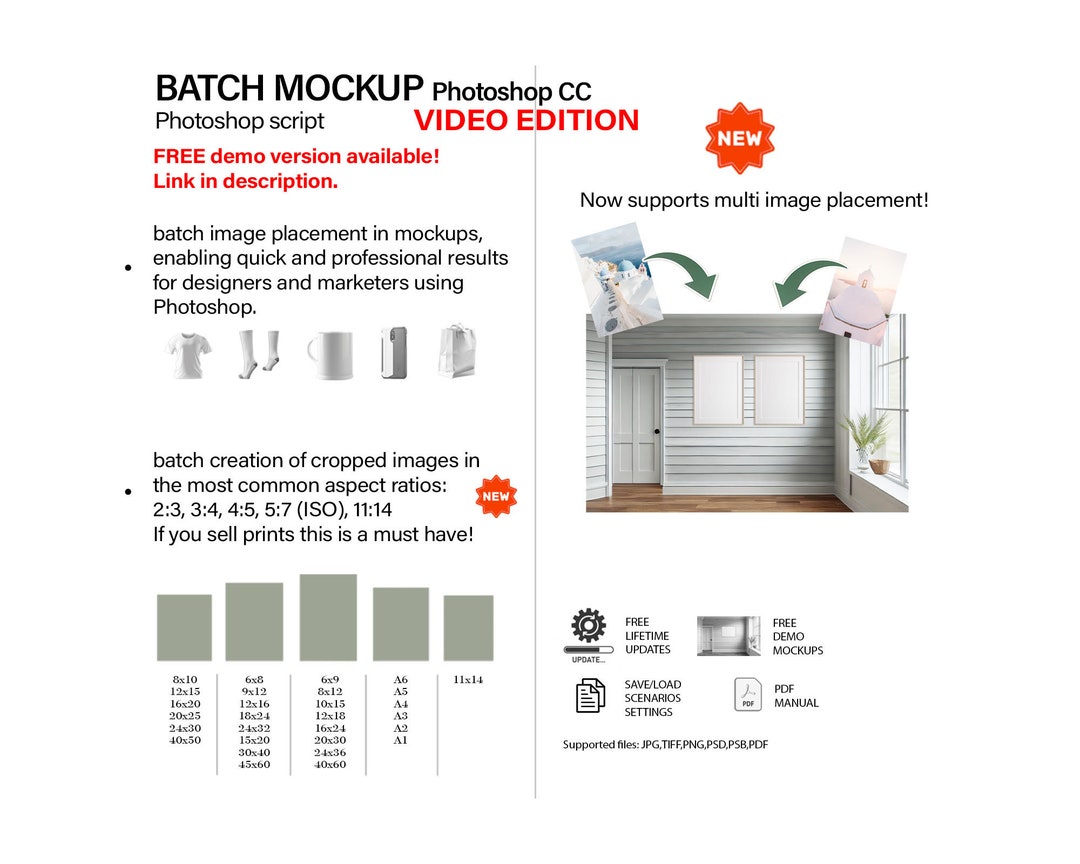 Batch Video Mockup: Photoshop Automation Script (MP4 Export) - Etsy