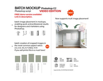 Maqueta de video por lotes: Script de automatización de Photoshop (exportación a MP4)