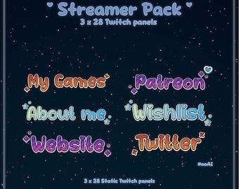 84 Celestial Skies Twitch Panels Mega Bundle | Dreamy Galaxy Sunset Ocean VTuber Assets | Purple Blue Orange Streamer Graphics