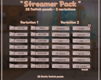 28 paneles de Twitch en 2 sets / Streaming en una oficina acogedora / Paneles de Twitch para VTubers / Estilo retro