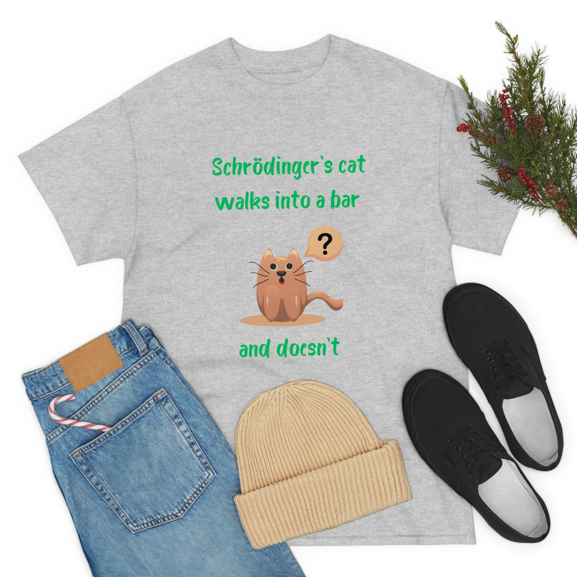 CottonCloud T-Shirt Gatto Di Schrödinger: Lo Stampato Vintage Che Fa Pensare (e Sorridere)