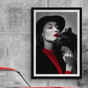 Luxury Poster, Fashion Printable Wall Art, Black White Style, Vintage Magazine, Digital Designer Poster, Vogue Printable, Instant download