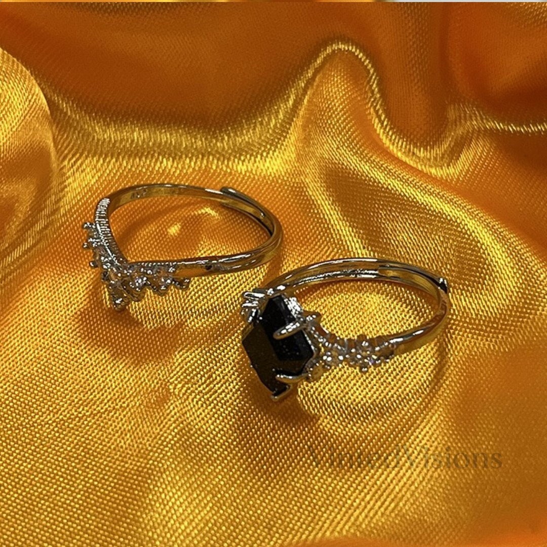 ACOTAR High Lady Feyres Ring Silver & Onyx Ring Zircon - Etsy