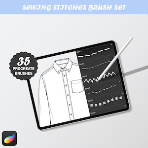Procreate Embroidery & Sewing Stitches Brush Set – 35 Unique Brushes
