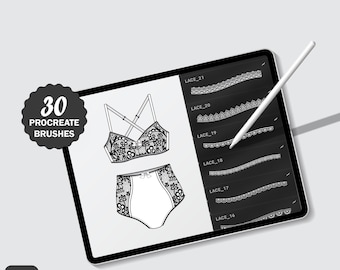 Procreate Lace Border Brushes – 30 Stamp Brushes for Scrapbooking, Journaling & Design | Digital Download