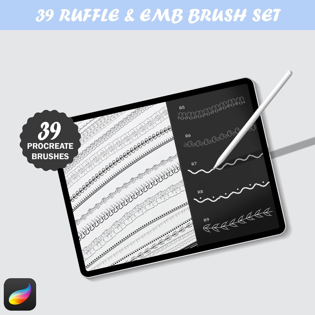 Procreate Ruffle & Emb Stitches Brush Set – 39 Unique Brushes - Etsy