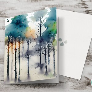 Druckbare Regenwald Aquarell Karte, jede Anlass Fine Art Karte, Mehrzweck Grußkarte, digitaler Download, DIY