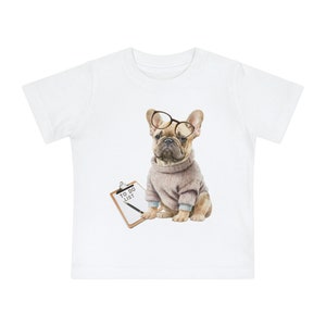 Baby Short Sleeve Tshirt, Baby Tshirt, Toddler Tshirt, Cool dog in clothes T-shirt, Baby gift, Infant Tshirt, 3-6M, 6-12M, 12-18M, 18-24m