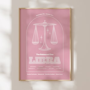 Waage Sternzeichen Druck, ungerahmt Sternzeichen Poster, Astrologie Druck, Sternzeichen Geschenk, A4-A3-A3-A1, Wandkunst, Wohndekor