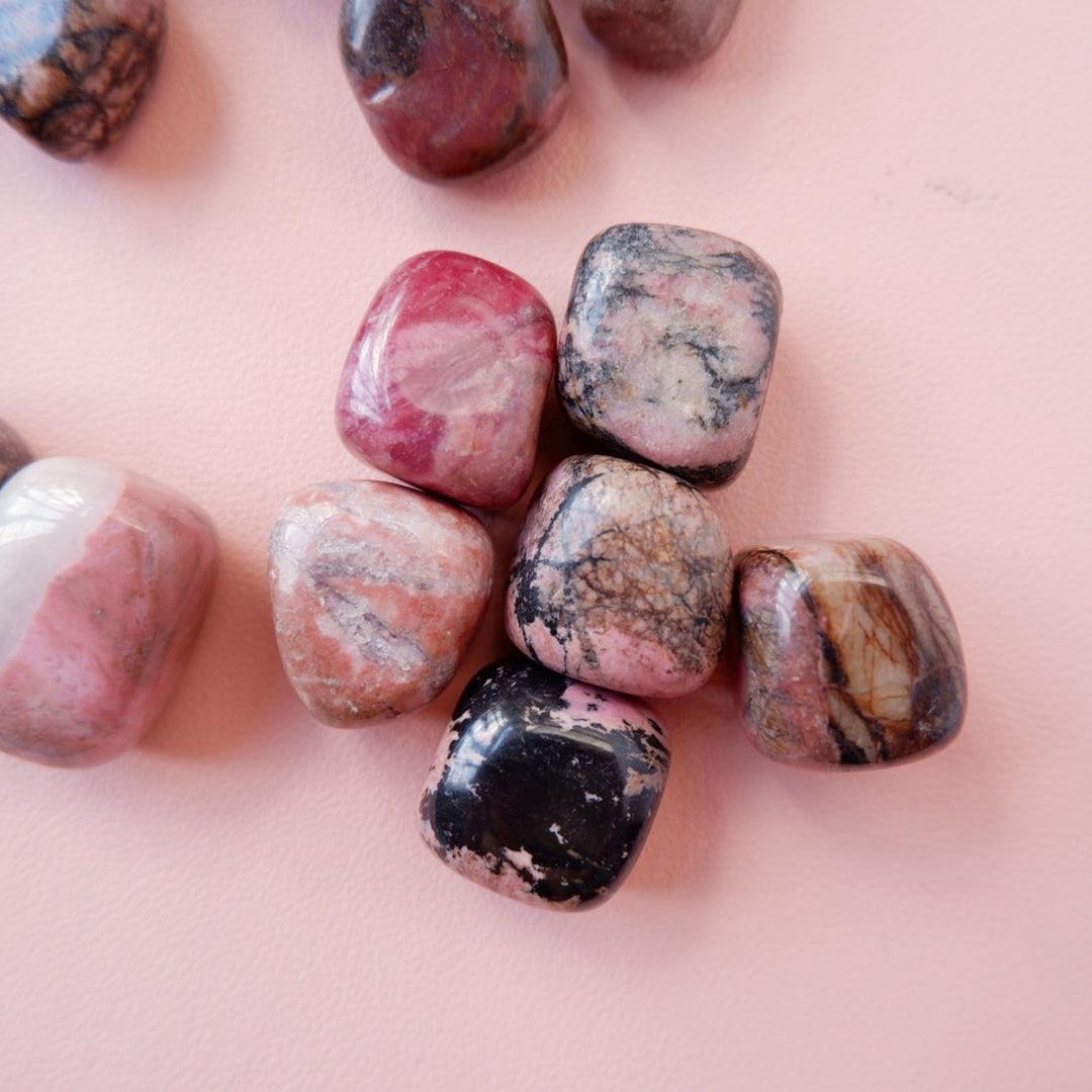 Rhodonite Crystal Tumbled Polished Stone, Natural Gemstones, Protection ...