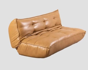 Leather Sleeper Sofa,Brown Leather Sofa Bed Corner 3 Seater, Corner Sofa, Brown Leather Sofa Vintage Style, Armchair, Brown Leather Sofa