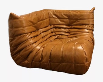 Brown Leather Sofa, Modular Single Seat, Corner Sofa, Leather Sofa Vintage Style, Armchair Sofa leather Brown Leather Sofa