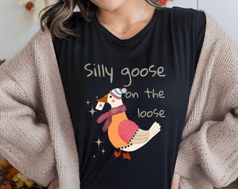 Camiseta divertida de ganso, camiseta divertida de ganso, camiseta gráfica unisex, regalo para amantes de los animales, pájaro cómico