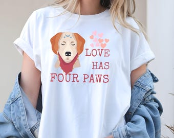 Camiseta unisex "Dog Love", para amantes de las mascotas, con estampado animal, adorable, regalo para mamá perruna, ropa para amantes de los animales