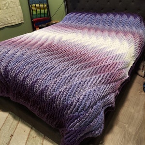 Crochet Pattern, Thick Ombre blanket