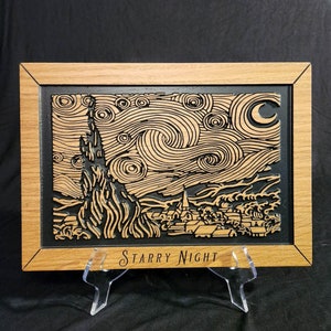 Digital Cutting File of Van Gogh's Starry Night, Starry Night VECTOR, SVG, dfx for CNC or laser