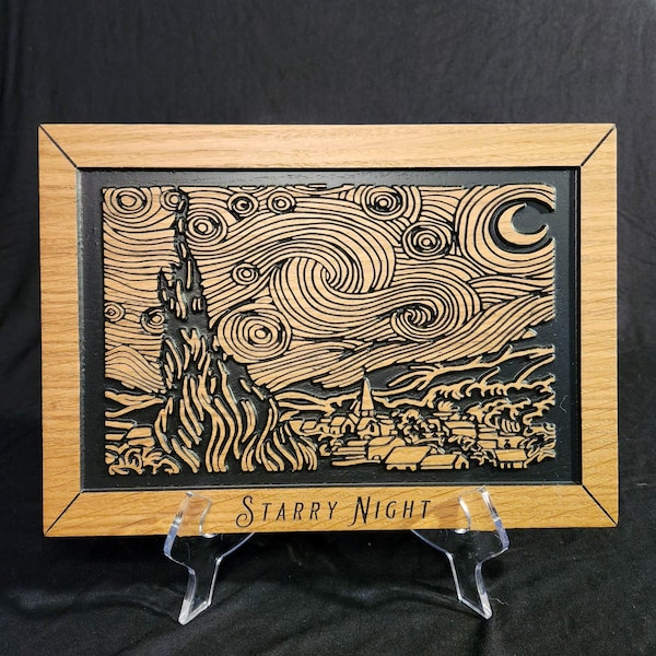 Digital Cutting File of Van Gogh's Starry Night, Starry Night VECTOR, SVG, dfx for CNC or laser