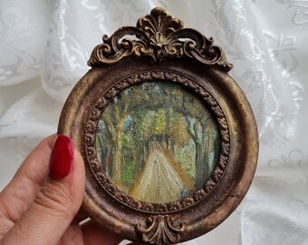 Nostalgic Memories, Vintage Frame, Original Oil Painting, handmade