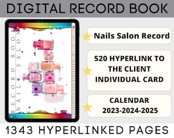 Digital Client Record Book Nail Salon Journal Client Information Client History Nail Planner Technican Form Business Planner