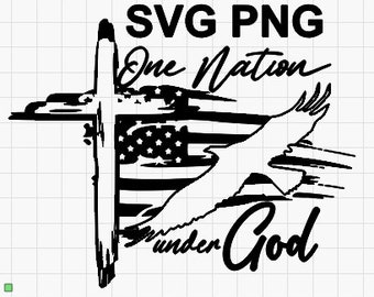SVG PNG One nation Under God Downloadable