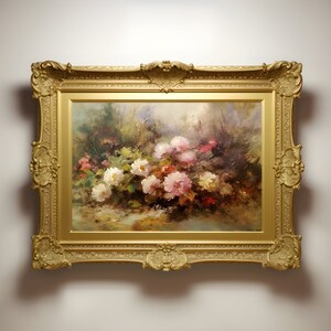 IMPRIMIBLE Arte de pared digital Pintura de flores Impresión vintage Pintura al óleo botánica Pintura clásica francesa antigua impresión imprimible