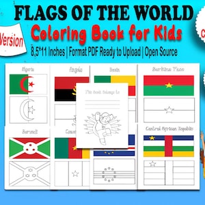Flags Coloring Book, Coloring pages, Country flags, Coloring country flags, coloring flags of the world, summer activities, digital dawnload