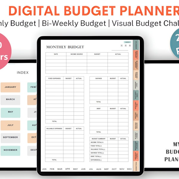 Digital Budget Planner, Finance Tracker, Finance Planner, Digital Budget, Digital Budget Planner, Portrait Budget Planner, GoodNotes Planner