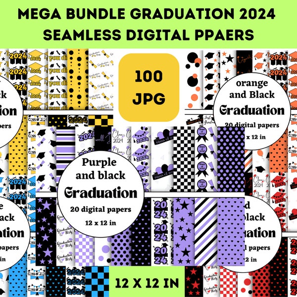 Graduation 2024 Papers CLASS of 2024, Graduation Doodle Balloons, Diploma Seamless Repeat Pattern, Backgrounds, Printable Digital Paper