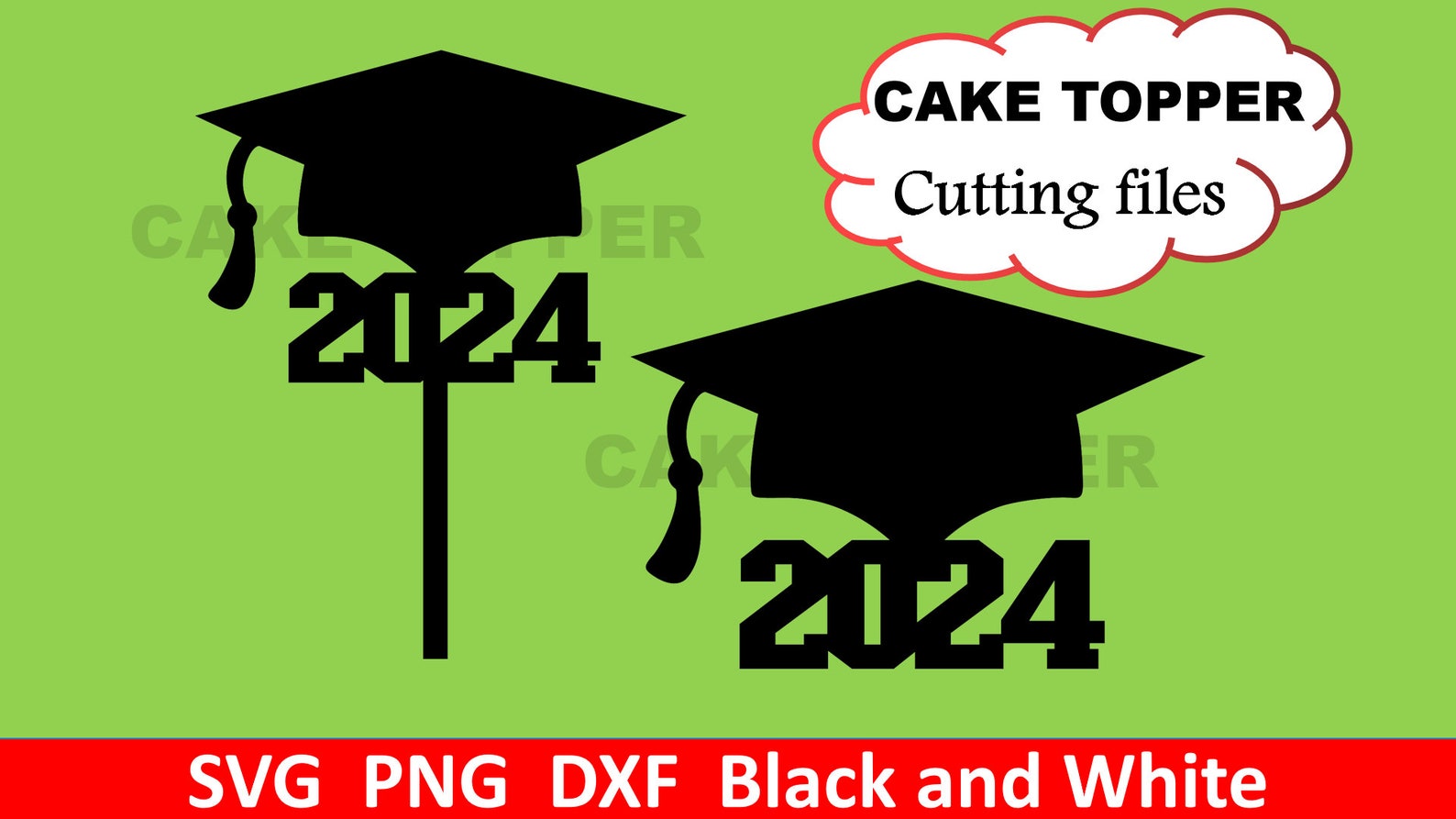 Class of 2024 Cake Topper SVG Bundle, Grad Cake Topper SVG, 2024 Cake