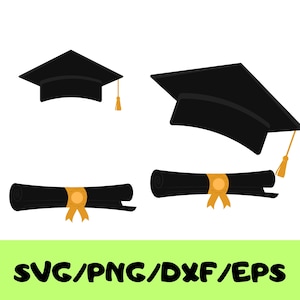 Graduation Cap SVG, Graduation Hat SVG, Graduation Clipart, Silhouette Graduation, Class of 2023 SVG, Graduation Files SvG, PnG, DxF and EpS