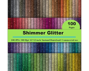 100 Shimmer Glitter Texture Papers: 12-inch Digital Paper (Digital Download)
