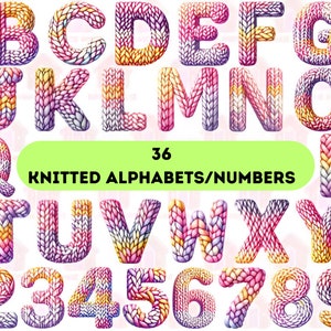 Sublimación de letras tejidas PNG, imágenes prediseñadas de letras tejidas, patrón de letras tejidas, patrón, letra de belleza, letra, recursos digitales