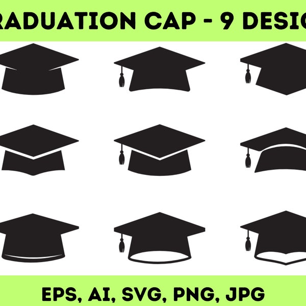 Graduation Cap SVG, Graduation Hat SVG, Graduation Clipart, Silhouette Graduation, Class of 2023 SVG, Graduation Files pour Cricut