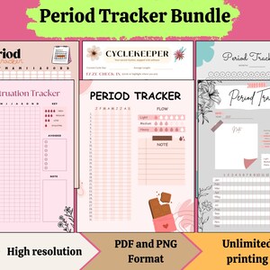 Period Tracker Printable Bundle | Menstrual Cycle & Ovulation Planner ...