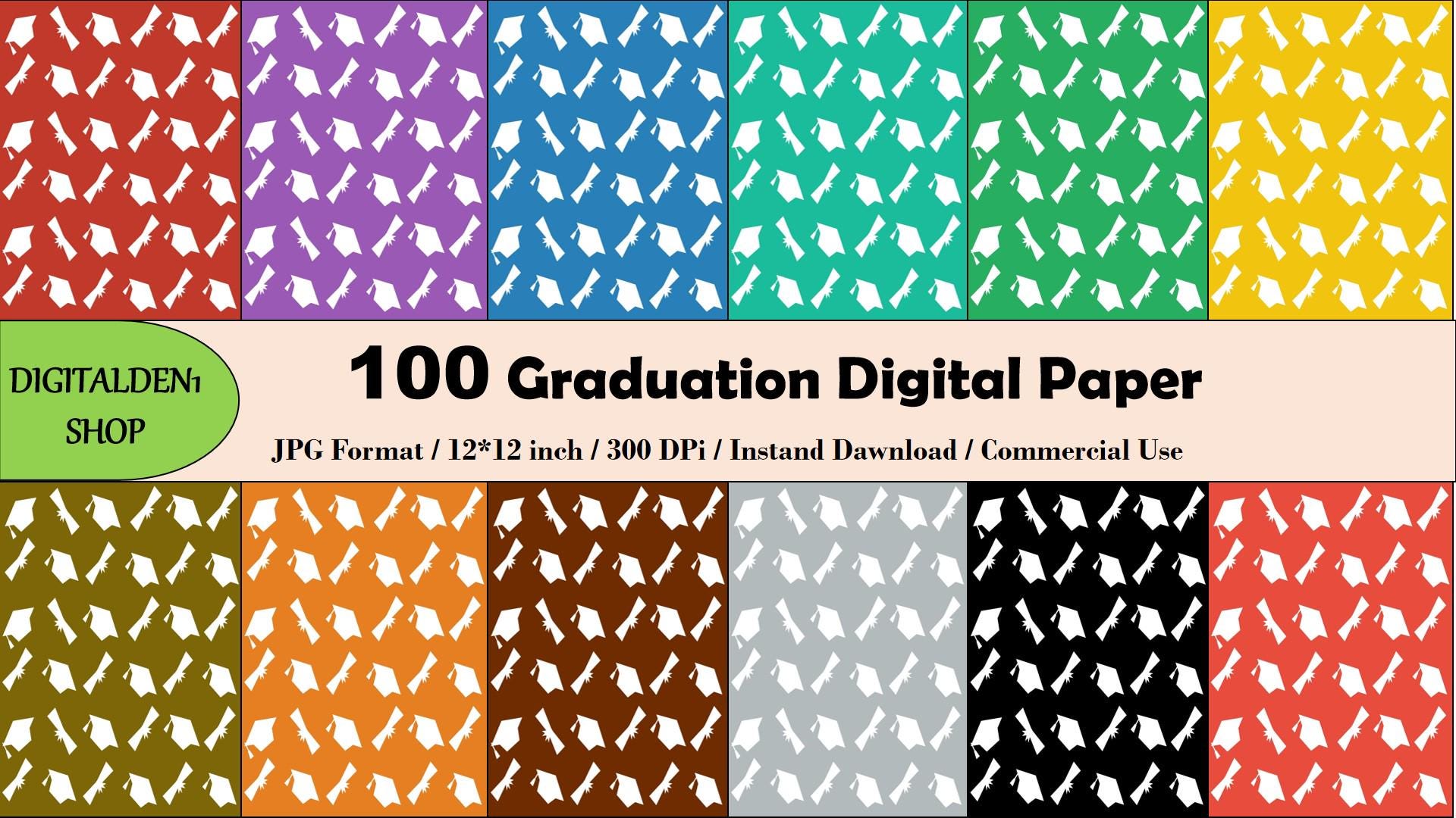 Graduction Paper Graduation Digital Paper, Class of 2025, Grad Background, Seamless ...