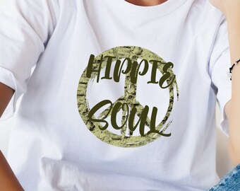 Vintage Look Hippie Soul Comfort Colors T-Shirt, Boho Vintage Look Hippie Tee, Bohemian Hippie Tee, Unisex Comfort Colors, Hippie Soul Tee