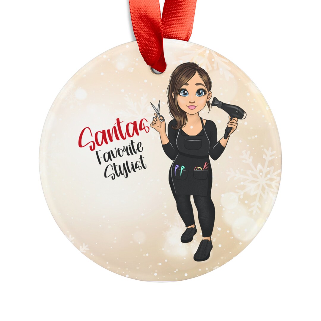 Santas Favorite Hair Stylist Christmas Ornament Cute Santa Etsy