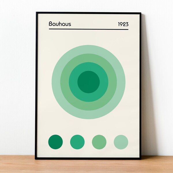 Green Bauhaus Print, Bauhaus, Bauhaus Poster Print, Bauhaus Exhibition Poster, Bauhaus Museum Poster, Bauhaus Wall Art, Bauhaus Circles