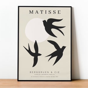 Henri Matisse, Ritagli di Matisse, Stampa di Matisse, Poster d'arte della mostra di Matisse, Poster di Matisse, Stampe museali, Estratto di uccelli, Uccello di Matisse