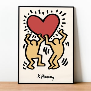 Keith Haring Art, Keith Haring Graffiti Art, Exhibition Poster, Keith Haring Love, Wall Art, Large Wall Art, Pop Art, Keith Haring Print