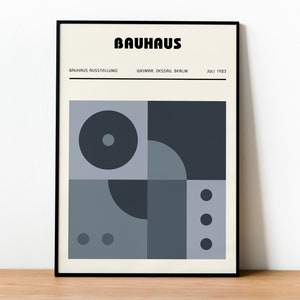 Grey Bauhaus Print | Bauhaus | Bauhaus Poster Print | Bauhaus Exhibition Poster | Bauhaus Museum Poster |Bauhaus Wall Art DIGITAL DOWNLOAD
