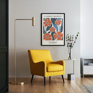 Blumenmarkt Poster, Blumenmarkt Print, Blumenplakat, Florale Wandkunst, botanische Wandkunst, Blumenmarkt Sydney, digitale Downloads