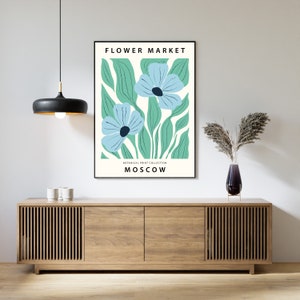 Blumenmarkt Poster, Blumenmarkt-Druck, Blumenplakat, Blumenwandkunst, Botanische Wandkunst, Blumenmarkt Moskau, digitale Downloads