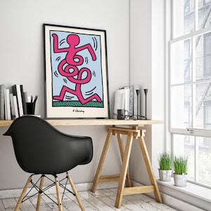 Keith Haring Art, Keith Haring Graffiti Art, Exhibition Poster, Keith Haring Montreux, Wall Art, Large Wall Art, Pop Art, Keith Haring Print