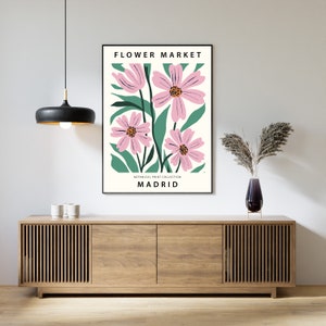 Flower Market Poster, Flower Market Print, Floral Poster, Floral Wall Art, Botanical Wall Art, Flower Market Madrid, Digital Downloads
