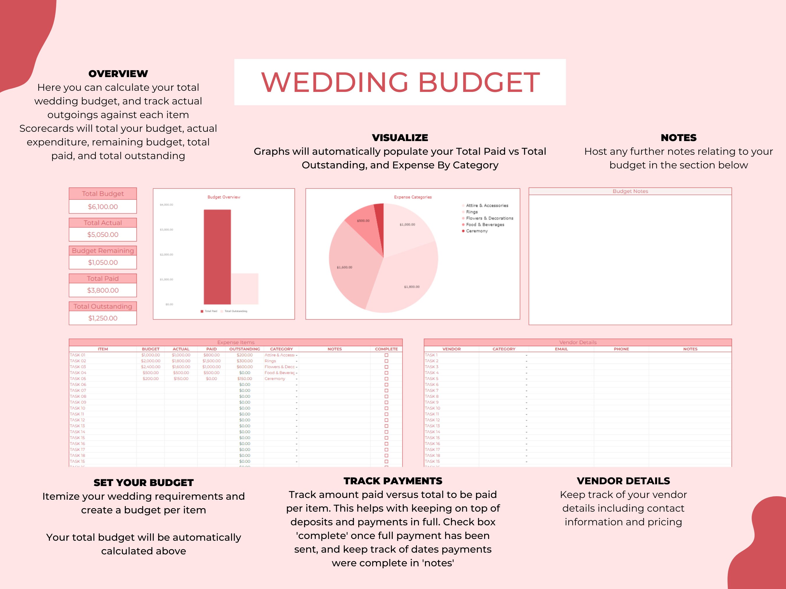 Destination Wedding Planner Spreadsheet Abroad Wedding Planning Google ...