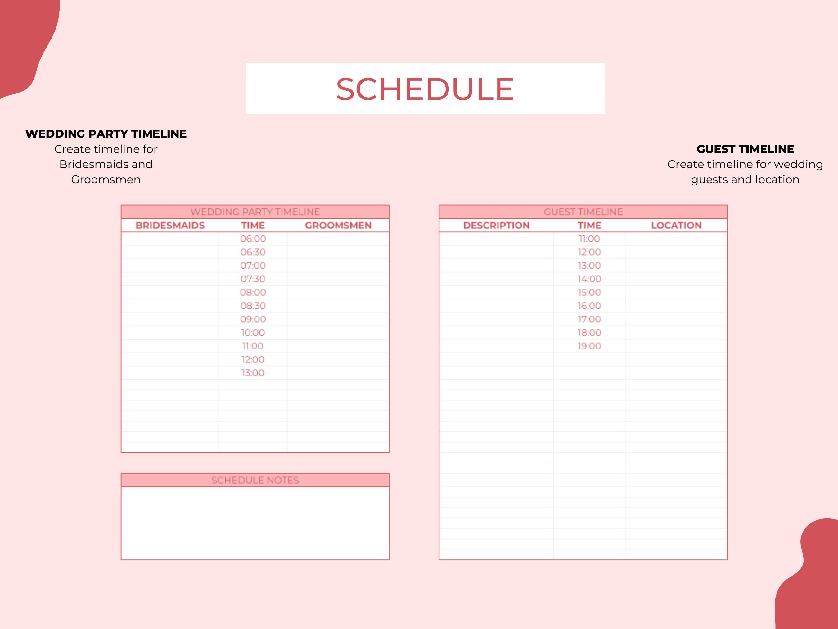 Destination Wedding Planner Spreadsheet Abroad Wedding Planning Google ...